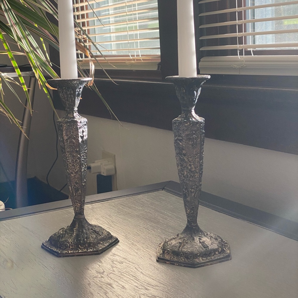 Rogers Silverplate Candle Holders 1633